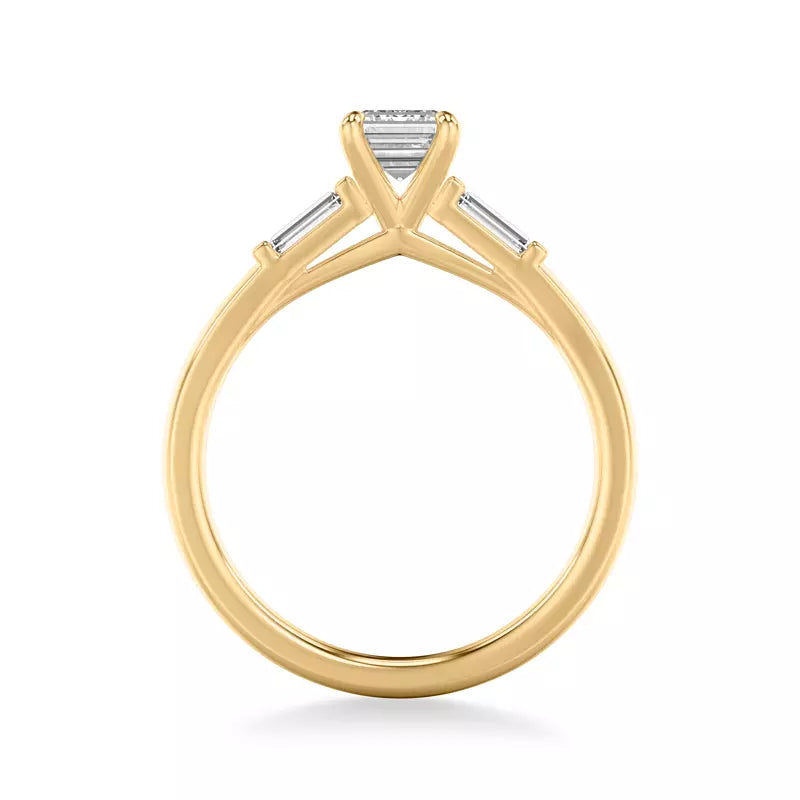 Classic 3-Stone Engagement Emerald Ring