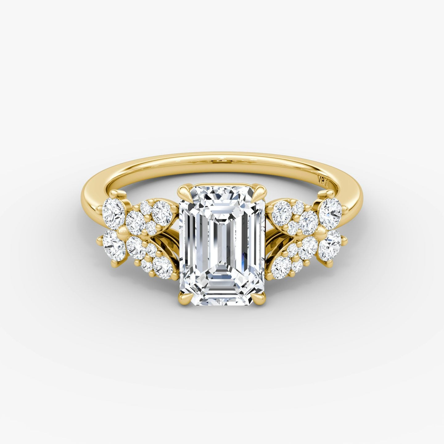 The Signature Floral Emerald Gold Engagement Ring