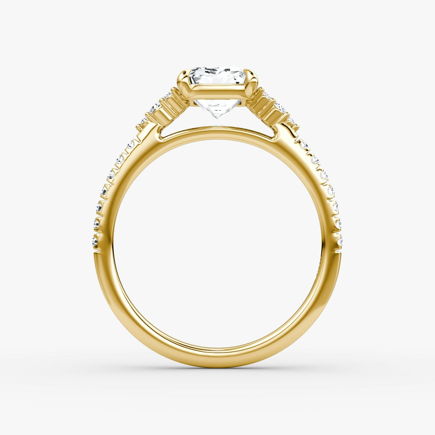The Side Cluster Cathedral Emerald Engagement Ring