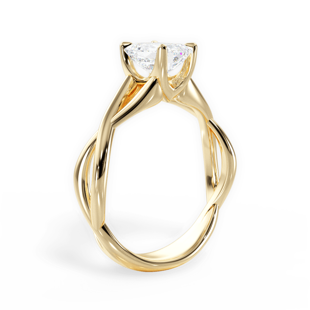 Emerald Cut Open-Twist Solitaire Engagement Ring
