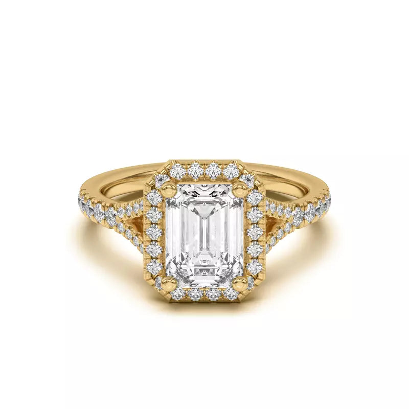 Timeless Halo Emerald Engagement Ring