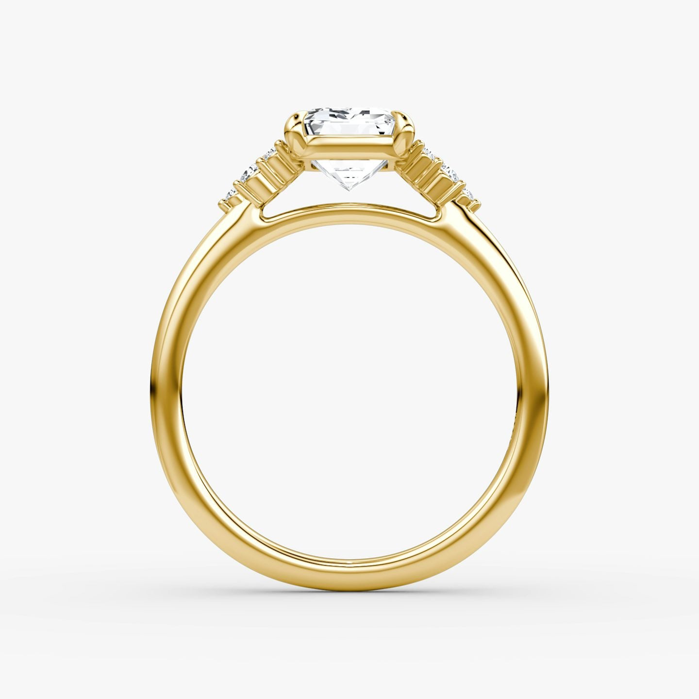 The Side Cluster Cathedral Emerald Engagement Ring