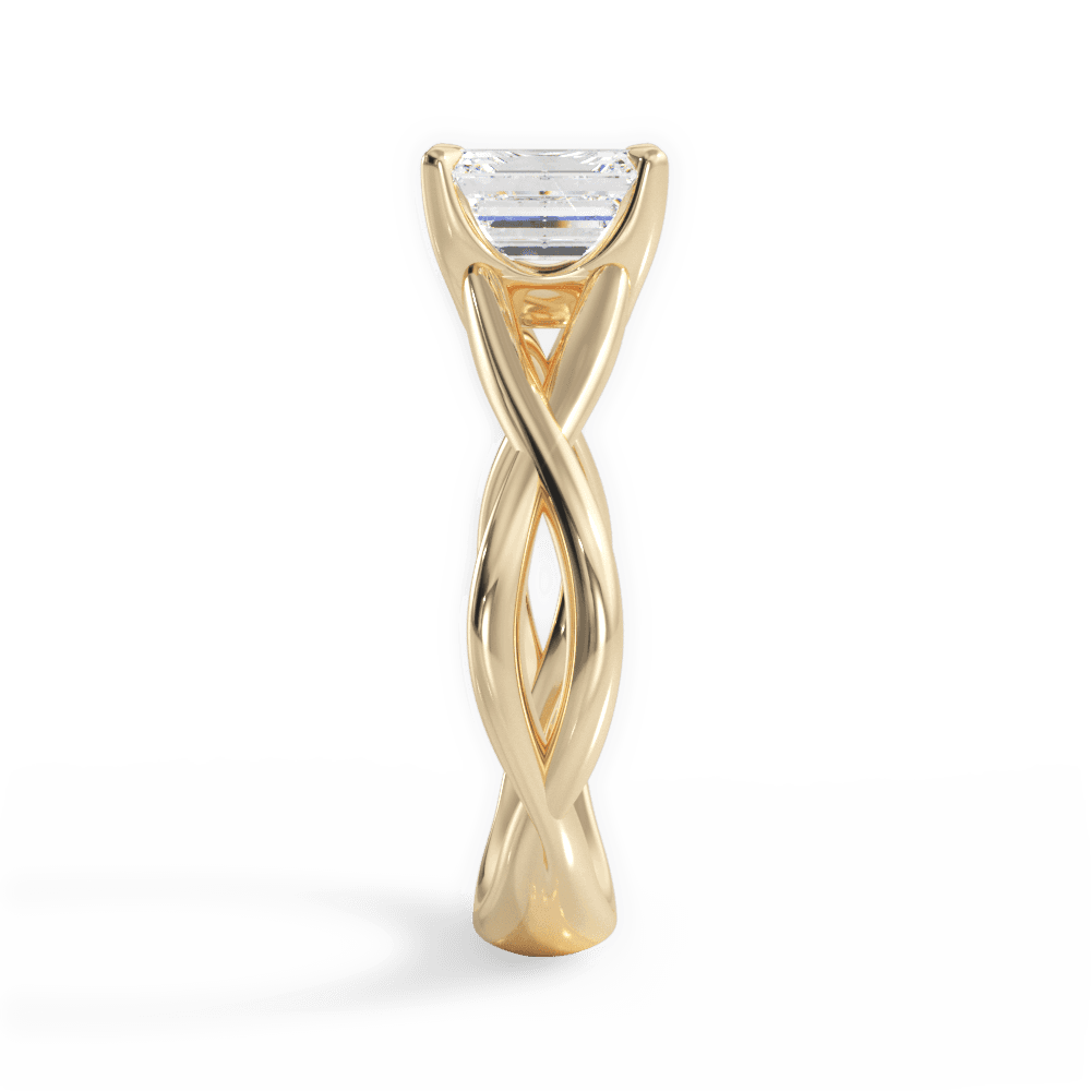 Emerald Cut Open-Twist Solitaire Engagement Ring
