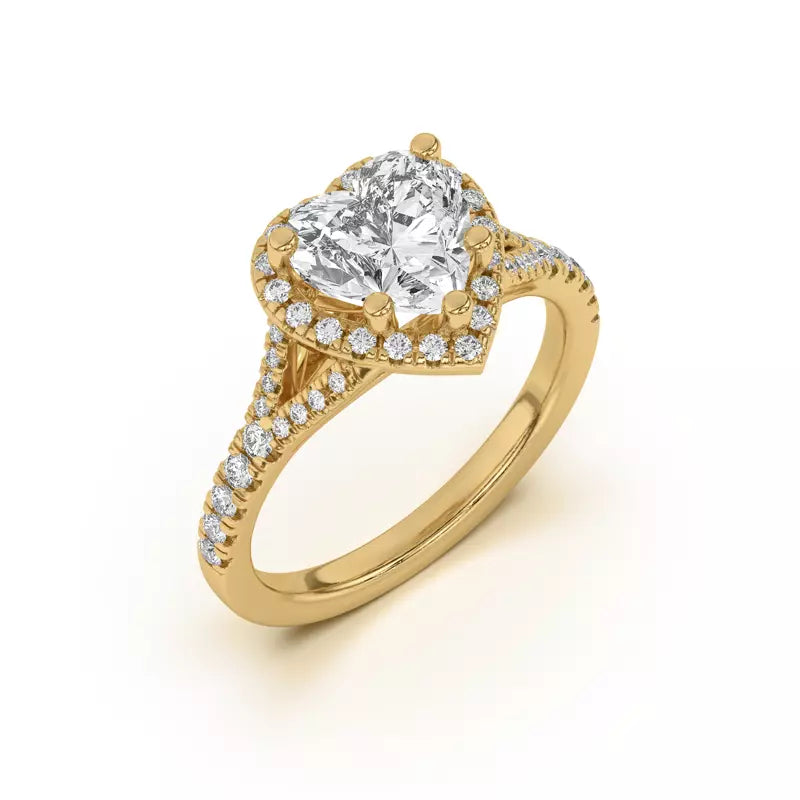 Timeless Halo Heart Engagement Ring