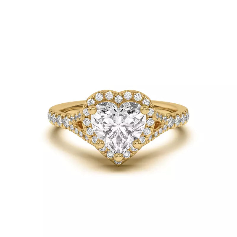 Timeless Halo Heart Engagement Ring