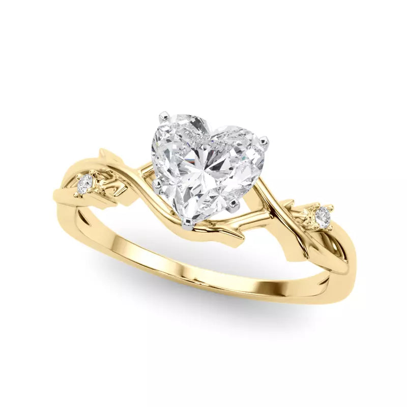 Nature Inspired Heart Engagement Ring