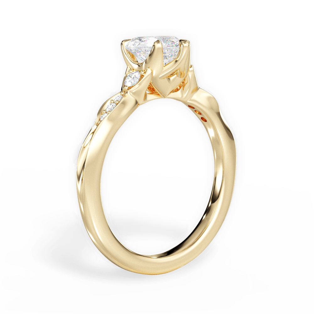 Heart Cut Vintage Diamond Accent Engagement Ring