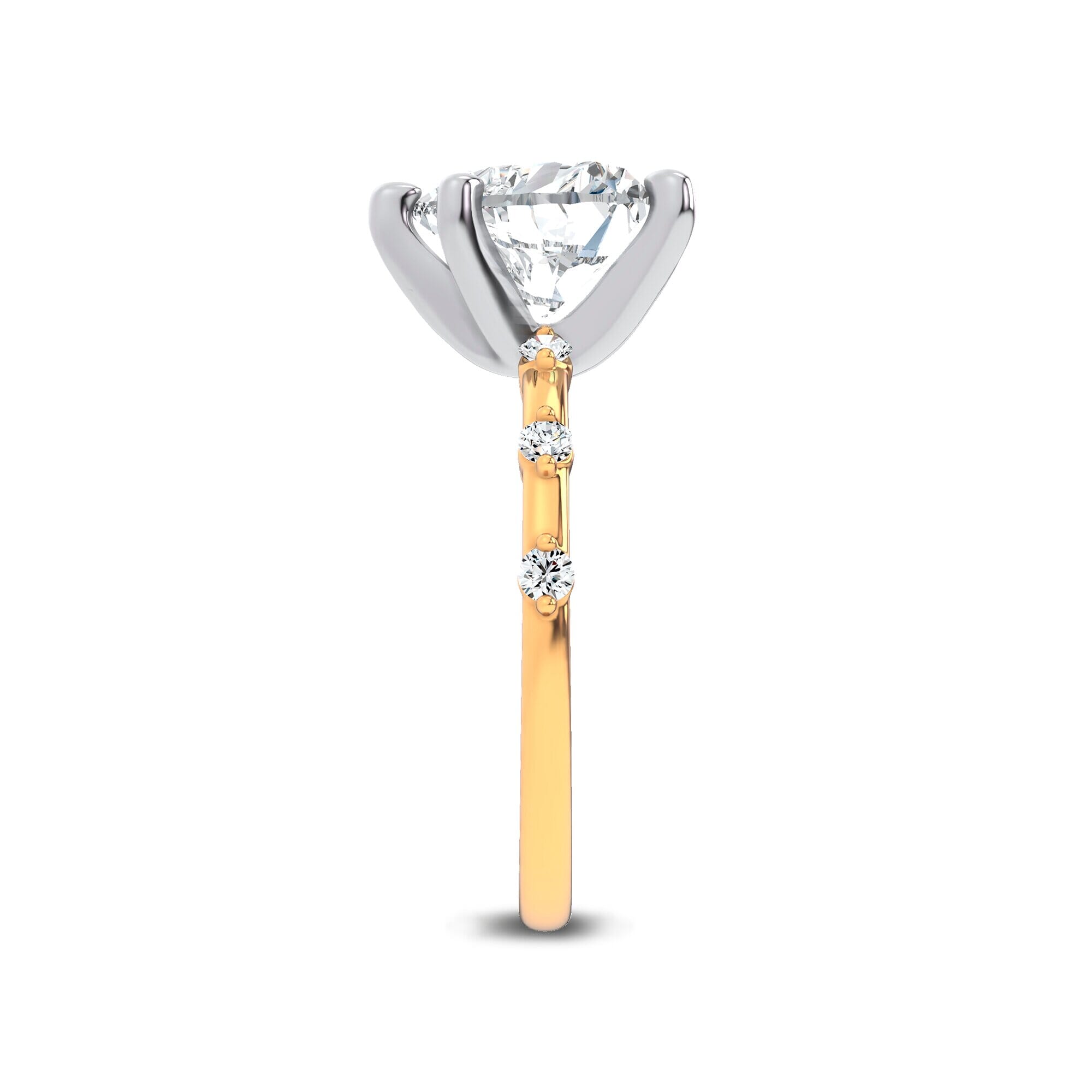 Starlight Spaced Diamond Engagement Heart Ring