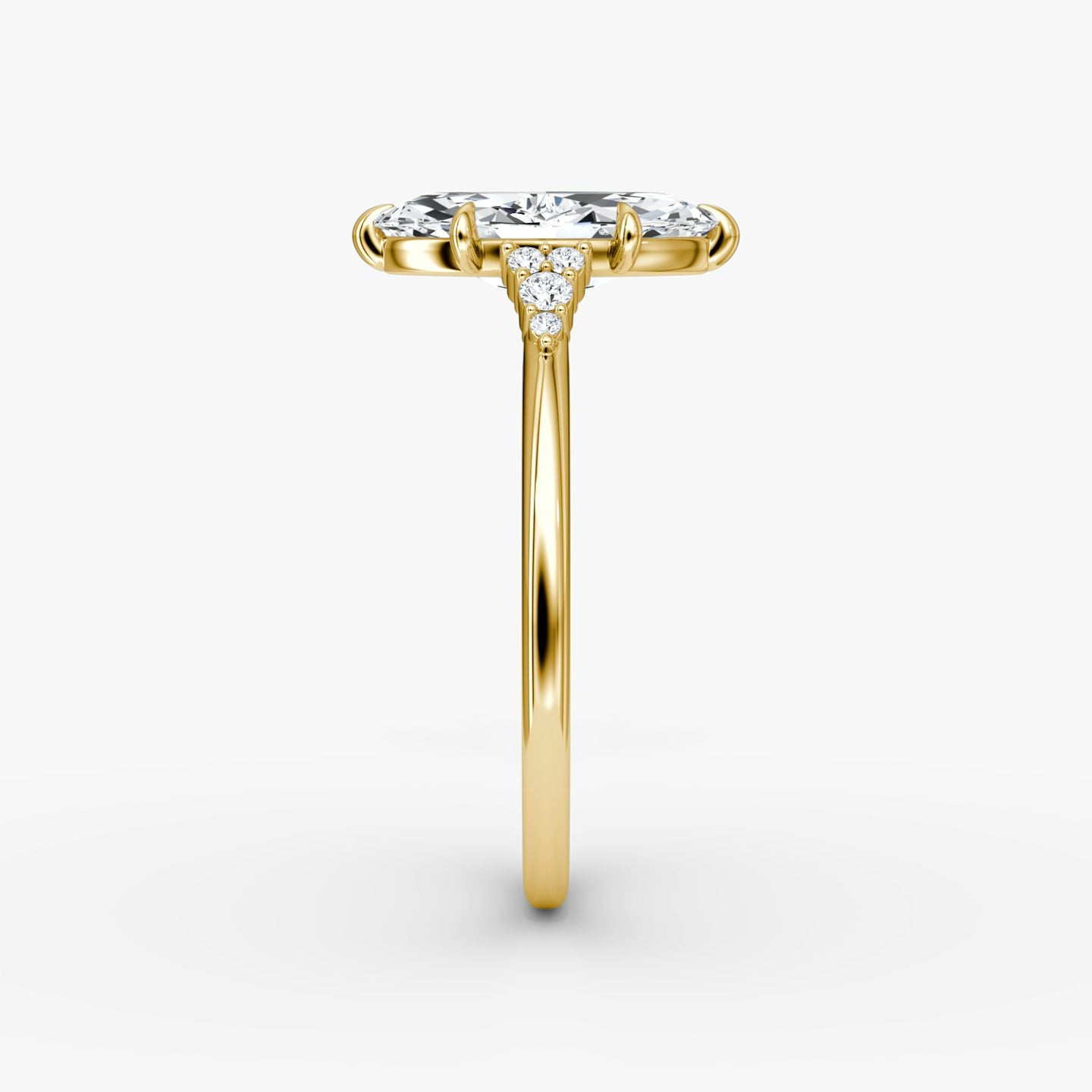 The Side Cluster Cathedral Marquise Engagement Ring