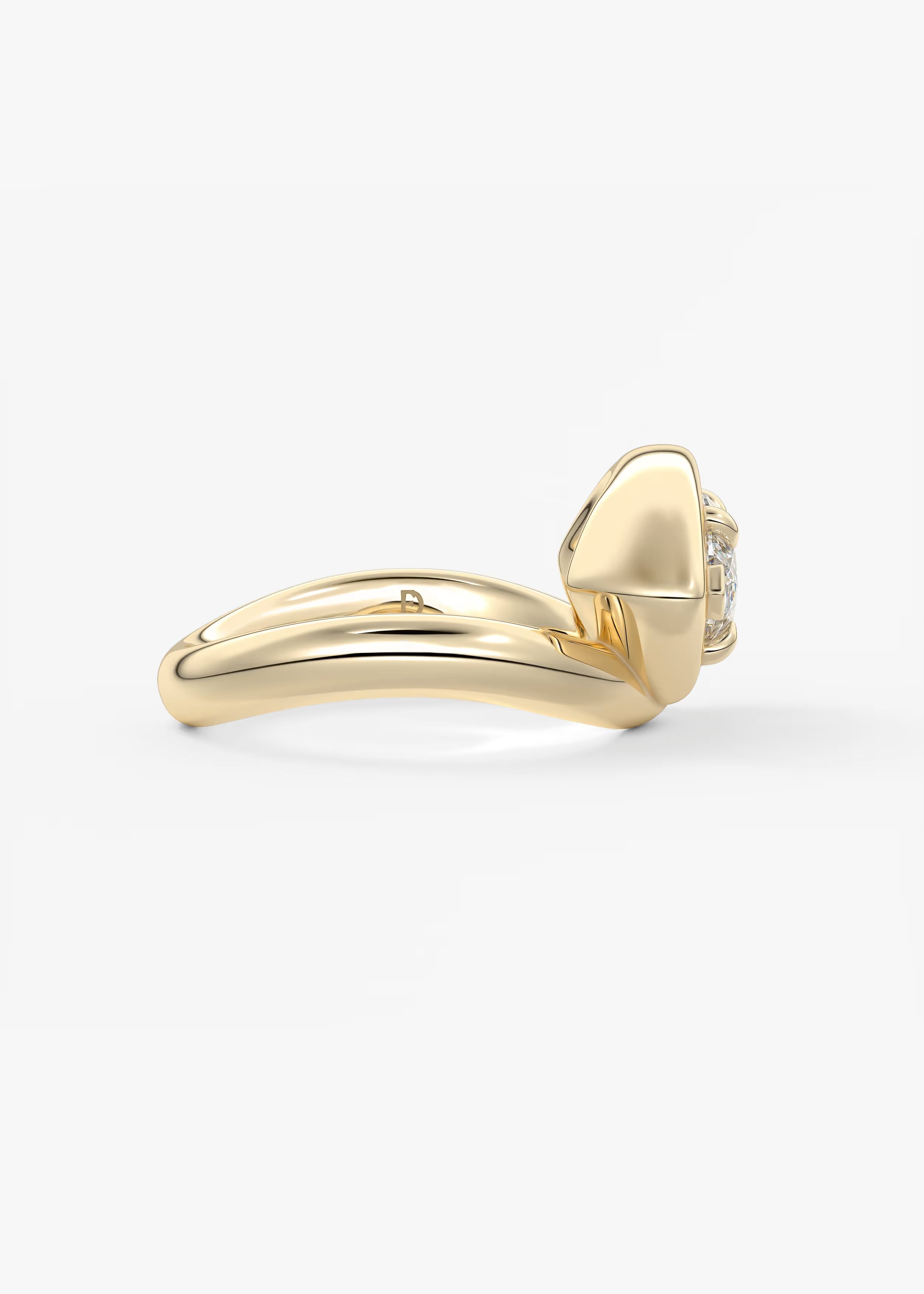 Chunky Marquise Cut Collet Engagement Ring