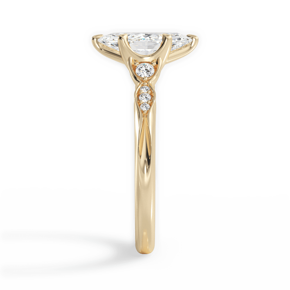 Marquise Cut Vintage Diamond Accent Engagement Ring