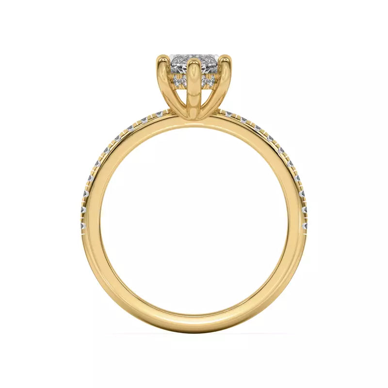 Classic Hidden Halo Pavé Marquise Engagement Ring
