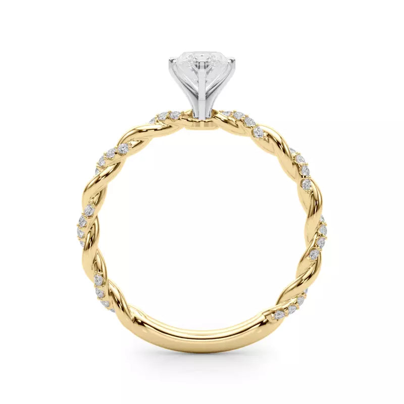 lab Diamond Marquise Twist Engagement Ring