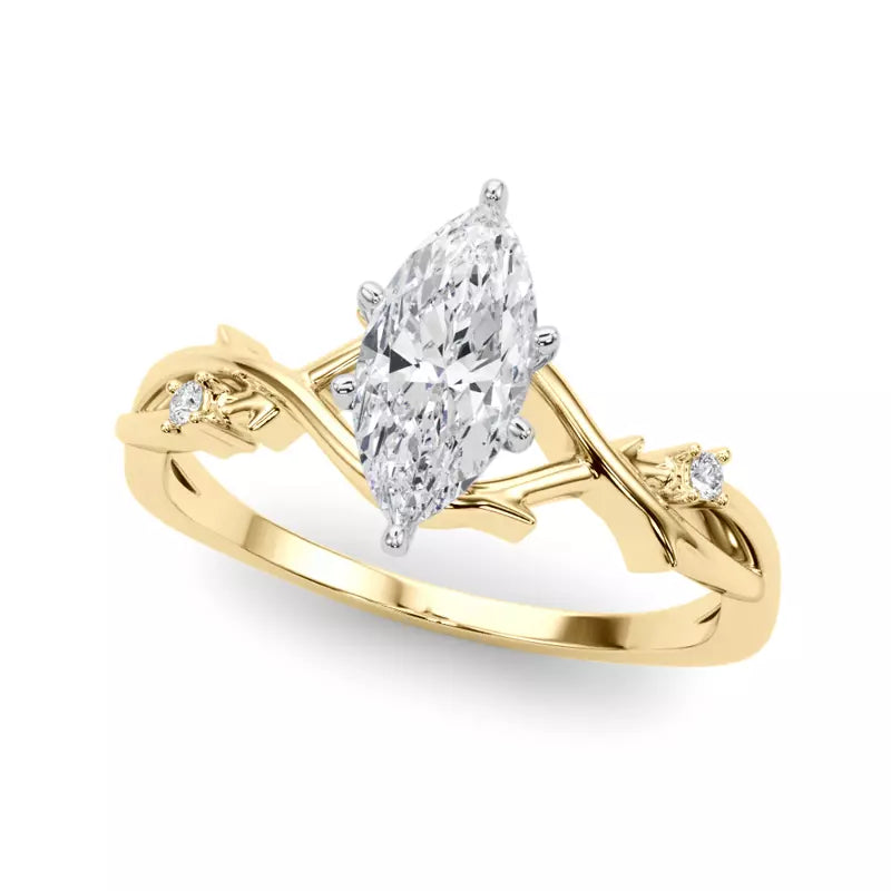 Nature Inspired Marquise Engagement Ring