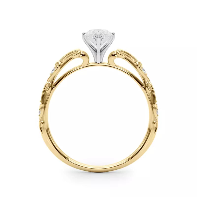 Vintage Inspired Marquise Engagement Ring