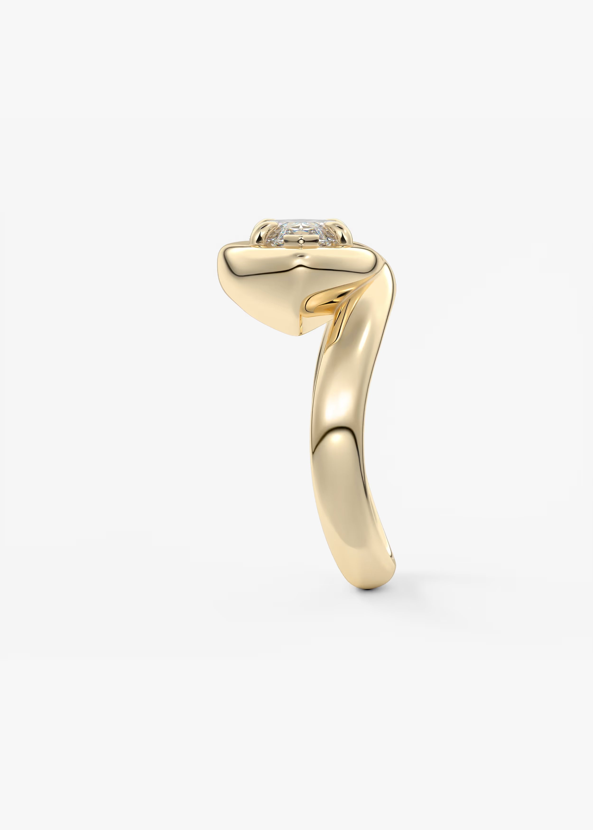 Chunky Marquise Cut Collet Engagement Ring