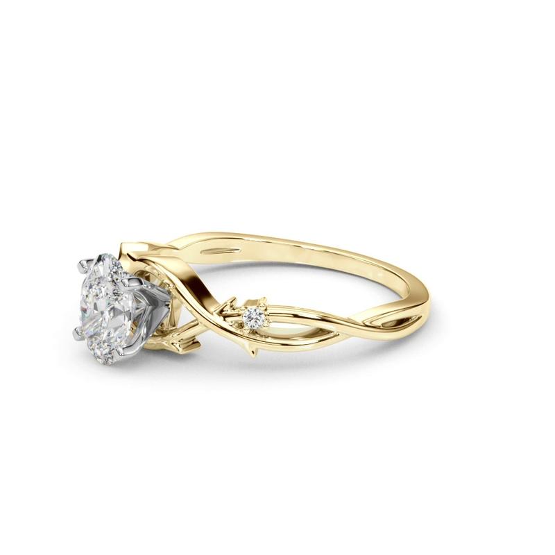 Nature Inspired Oval Engagement Ring