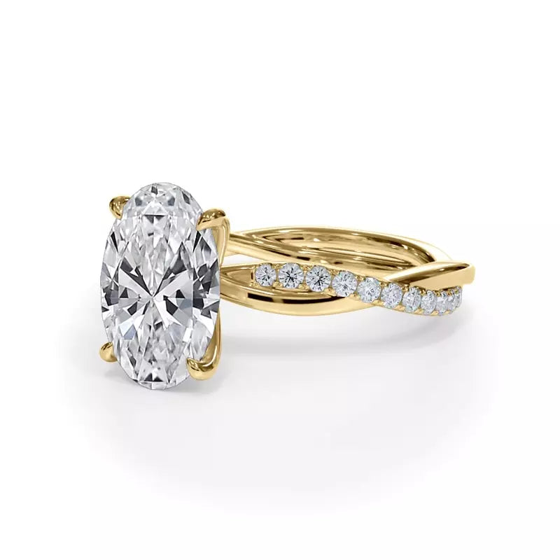 Pavé Twist Oval Engagement Ring