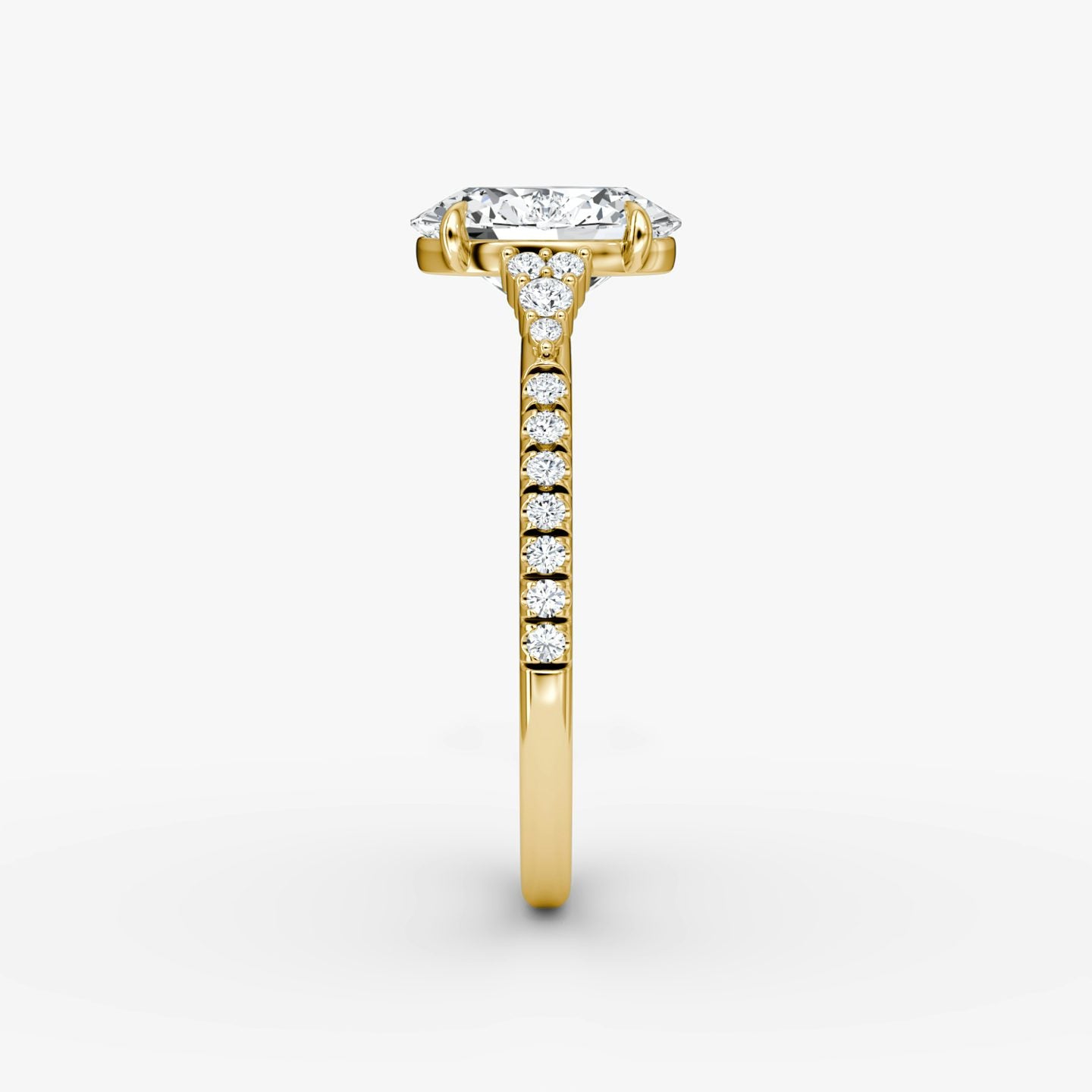 The Side Cluster Cathedral Oval Engagement Ring