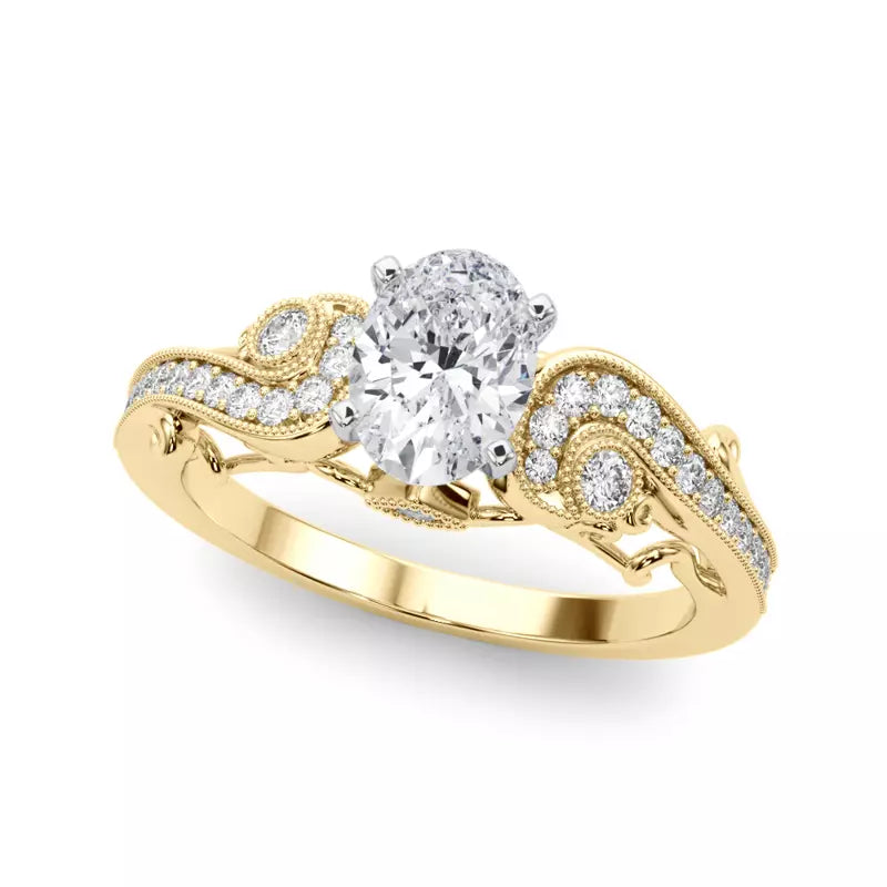 Vintage Inspired Oval Engagement Ring