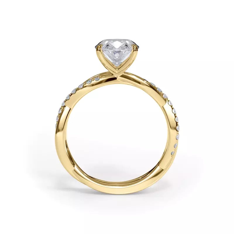 Pavé Twist Oval Engagement Ring