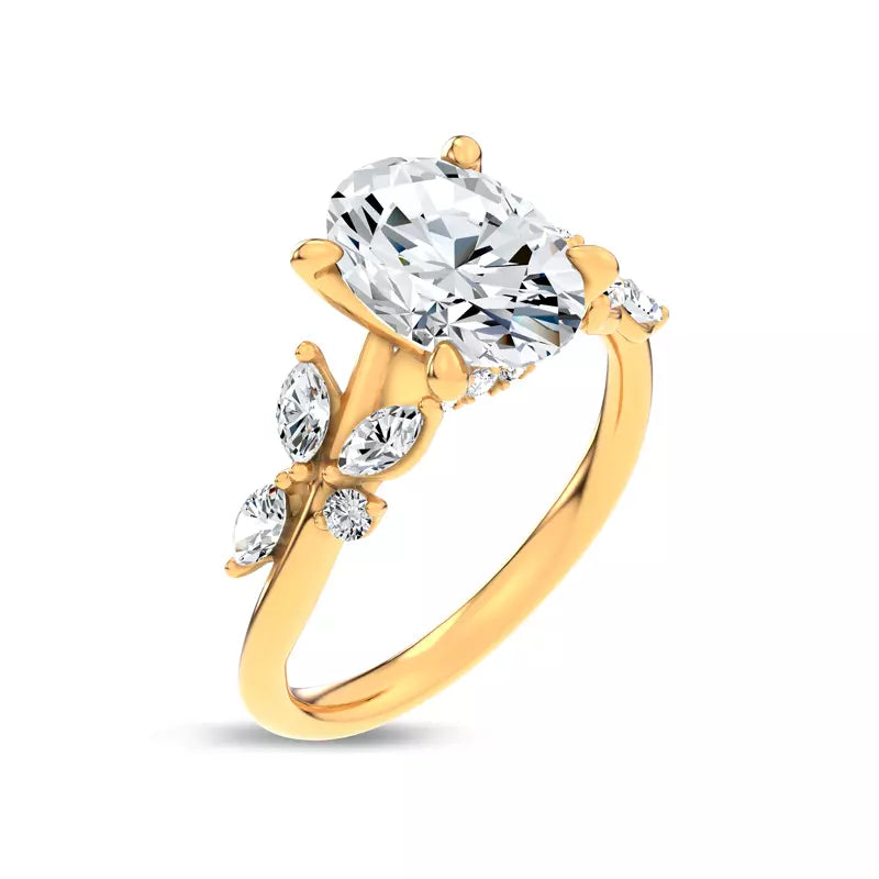 Nature-Inspired Engagement Oval Ring