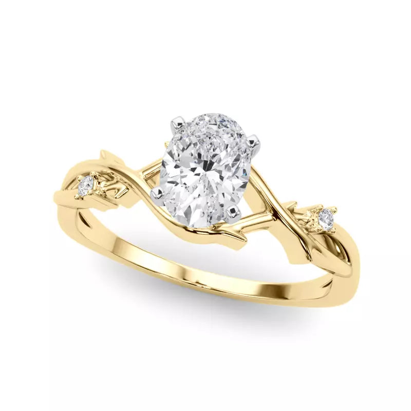 Nature Inspired Oval Engagement Ring