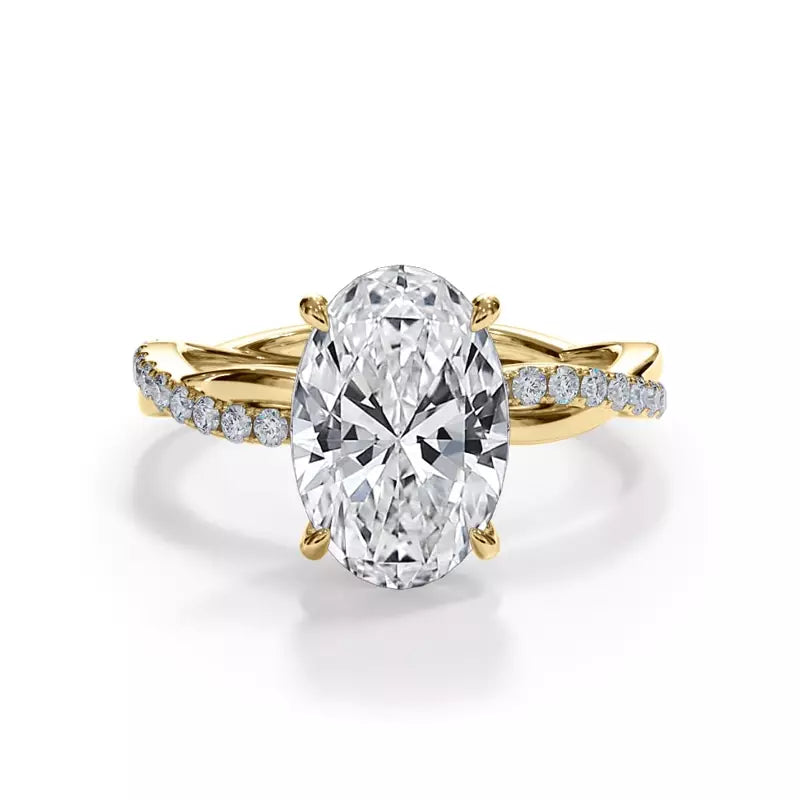 Pavé Twist Oval Engagement Ring