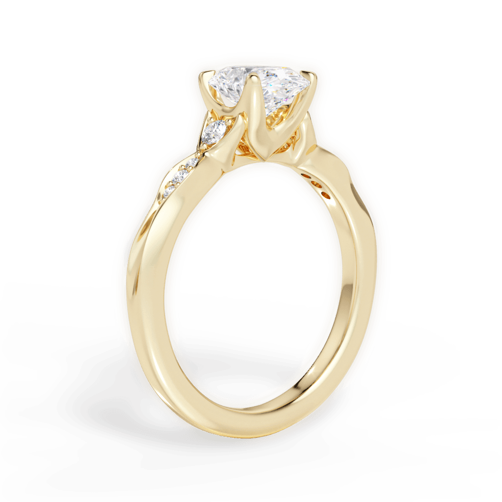 Oval Cut Vintage Diamond Accent Engagement Ring