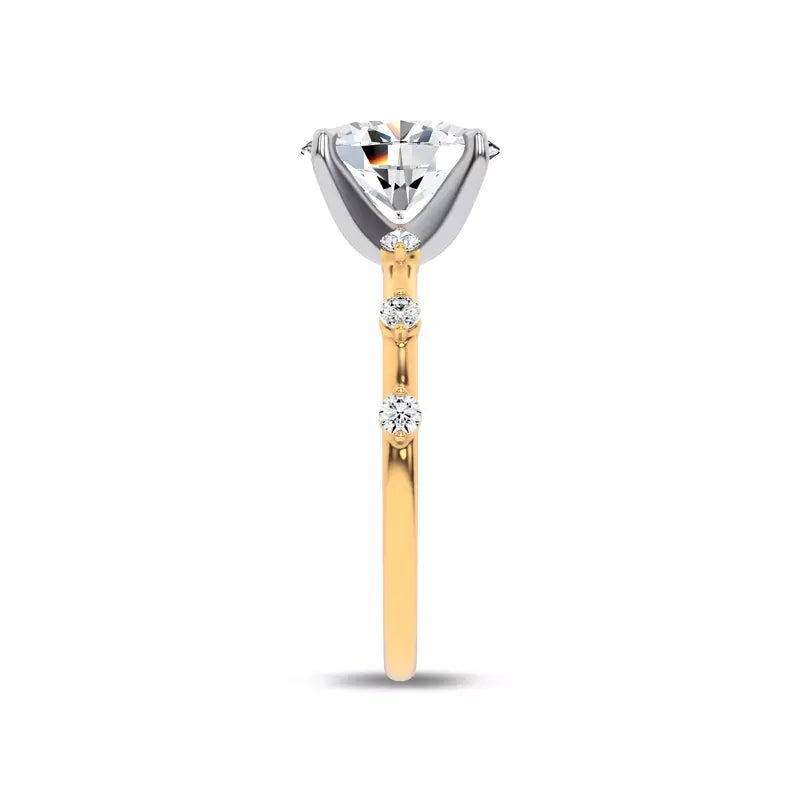 Starlight Spaced Diamond Engagement Oval Ring