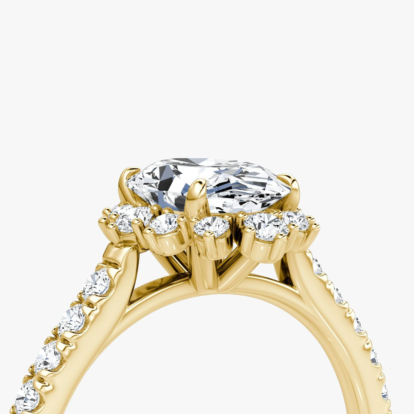 The Aurora Halo Oval Engagement Ring