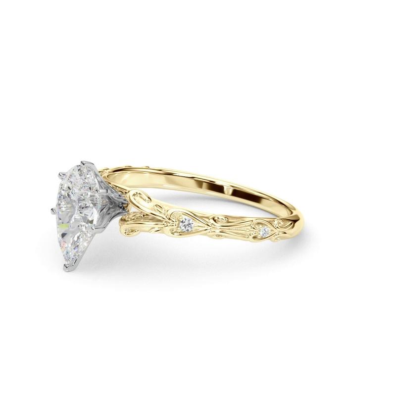 Vintage Inspired Pear Engagement Ring