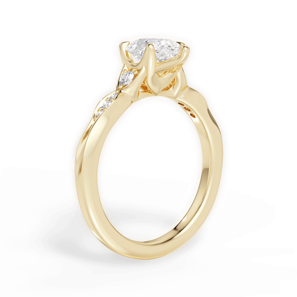 Pear Cut Vintage Diamond Accent Engagement Ring