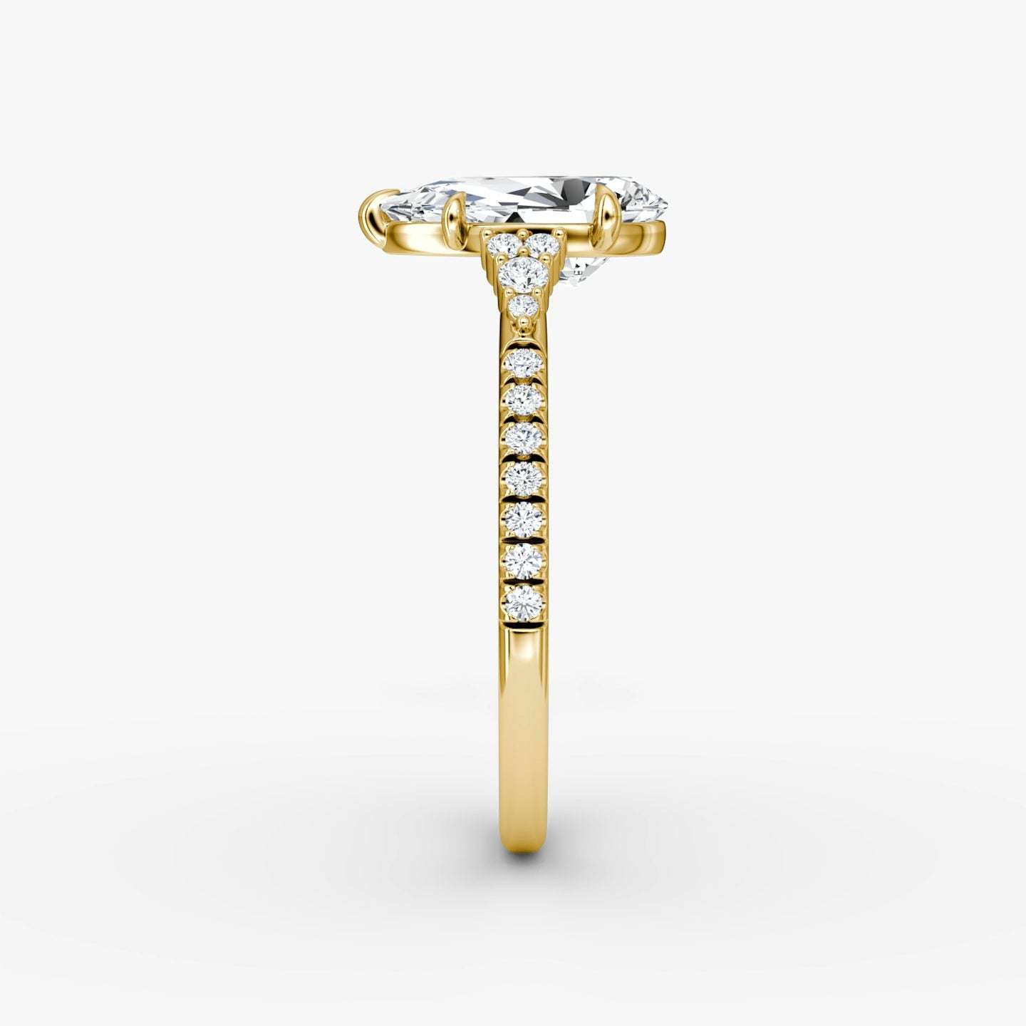 The Side Cluster Cathedral Pear Engagement Ring