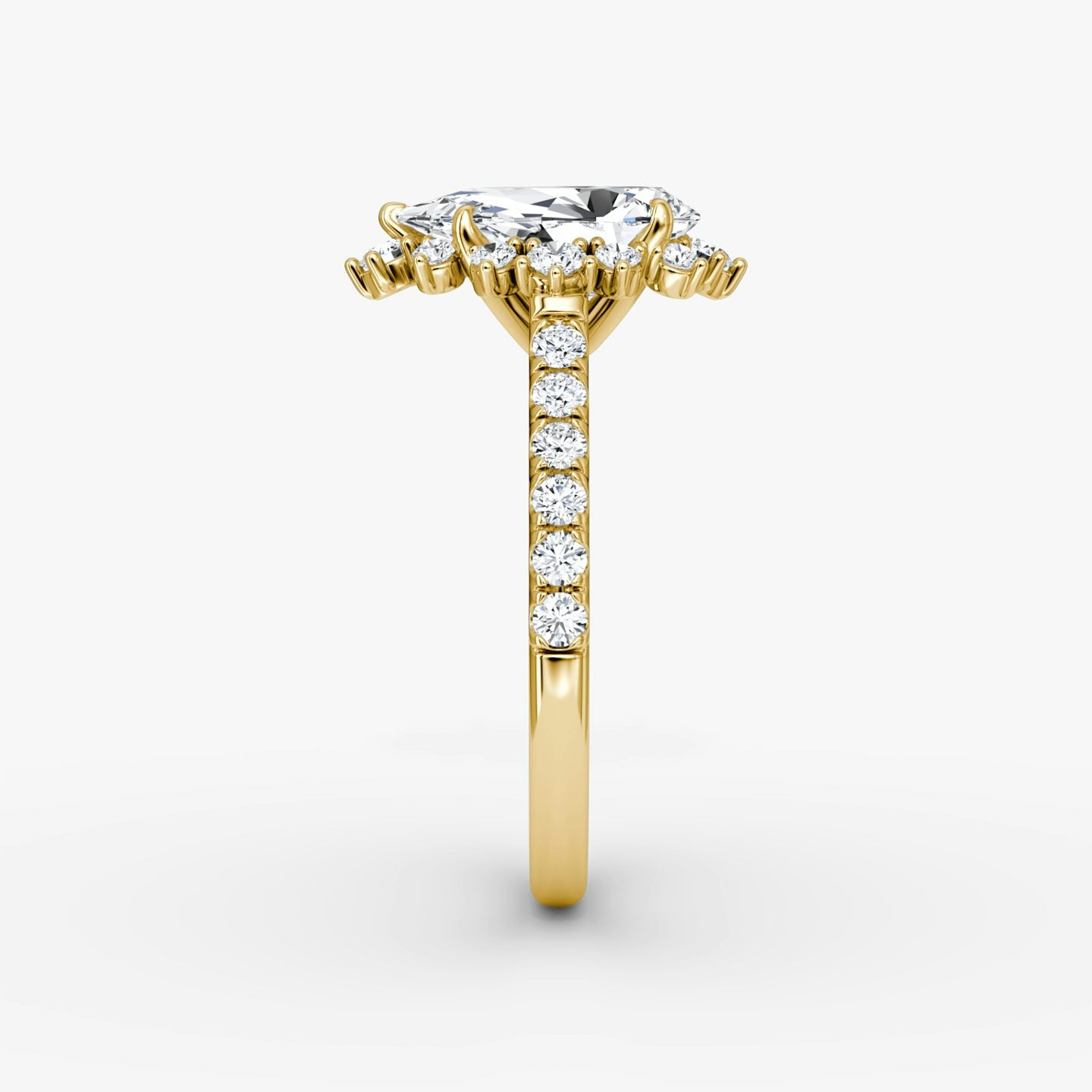 The Aurora Halo Pear Engagement Ring