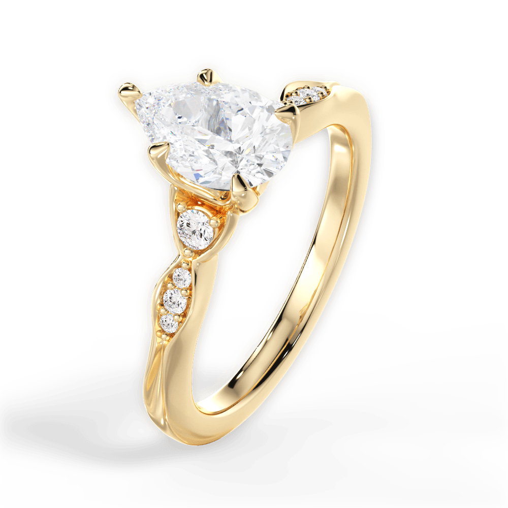 Pear Cut Vintage Diamond Accent Engagement Ring