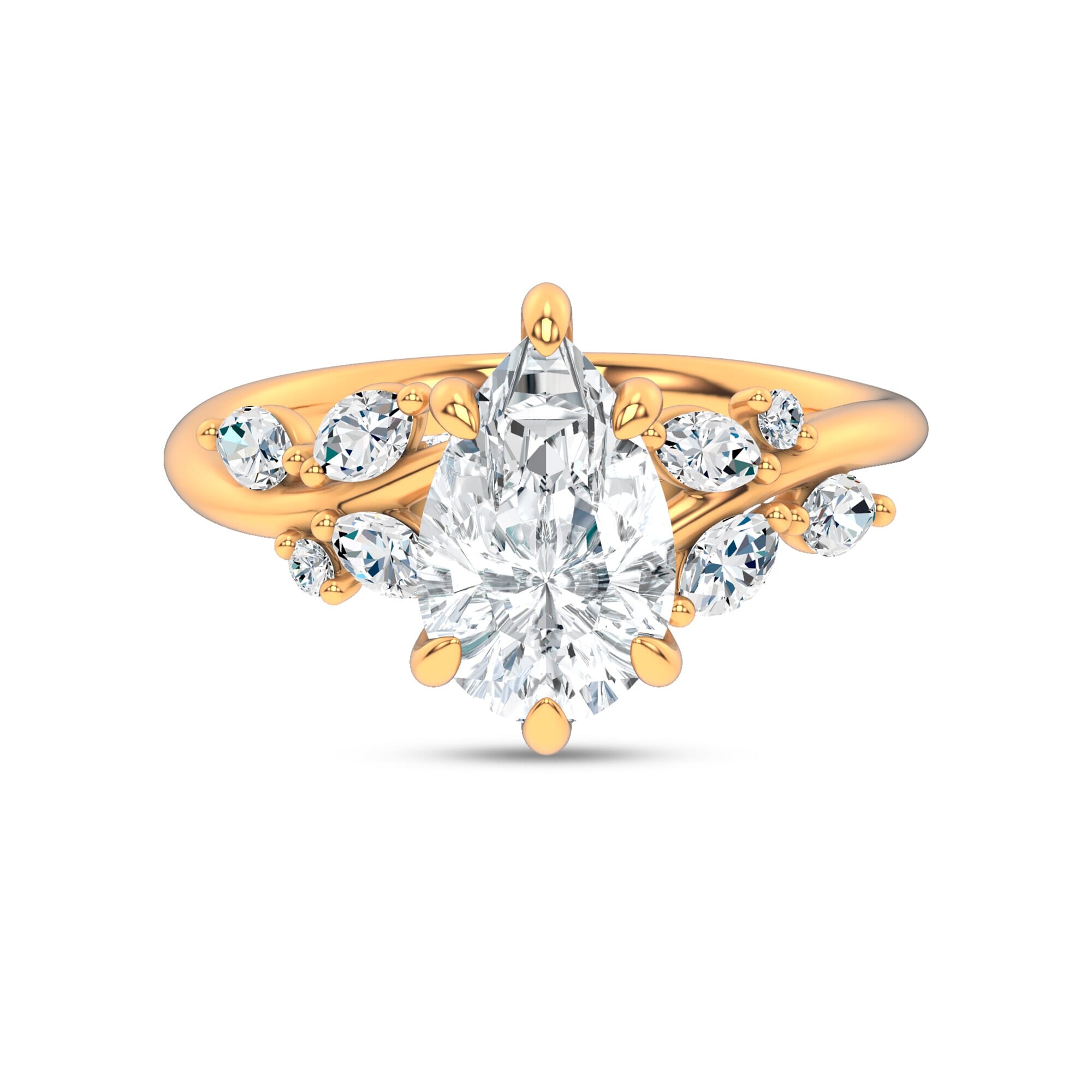 Nature-Inspired Engagement Pear Ring