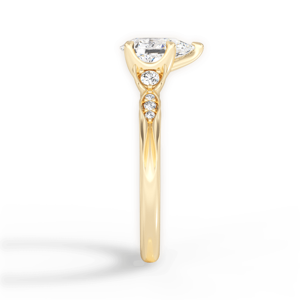 Pear Cut Vintage Diamond Accent Engagement Ring