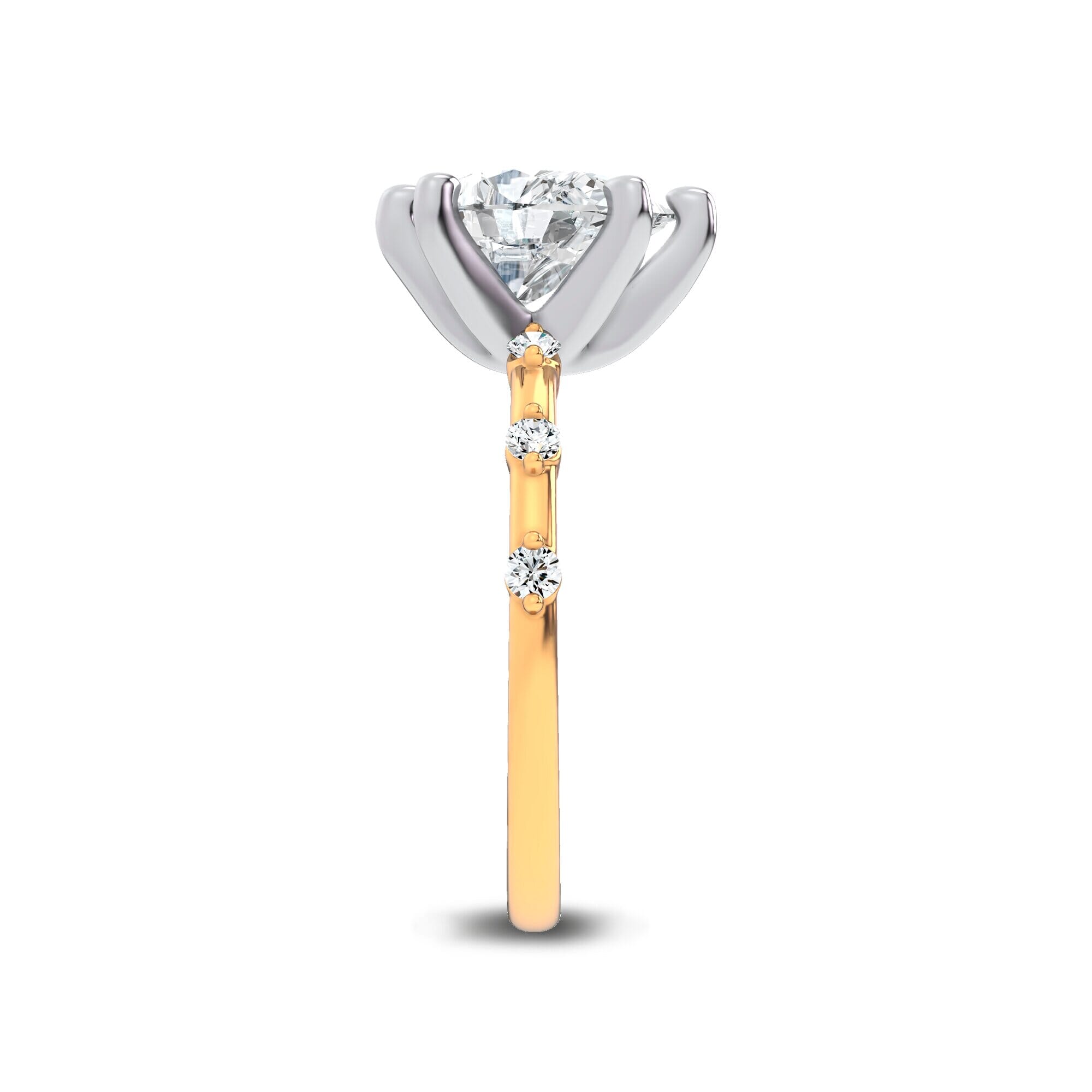 Starlight Spaced Diamond Engagement Pear Ring