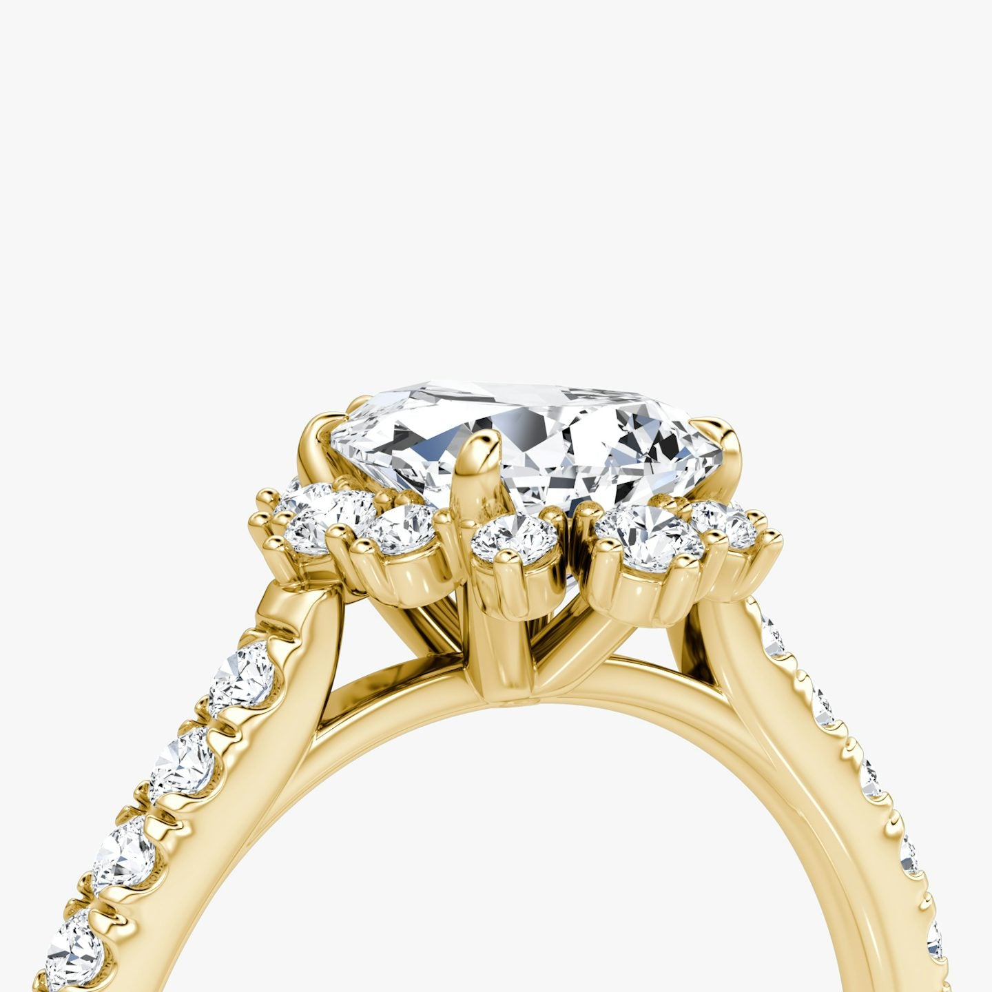 The Aurora Halo Pear Engagement Ring