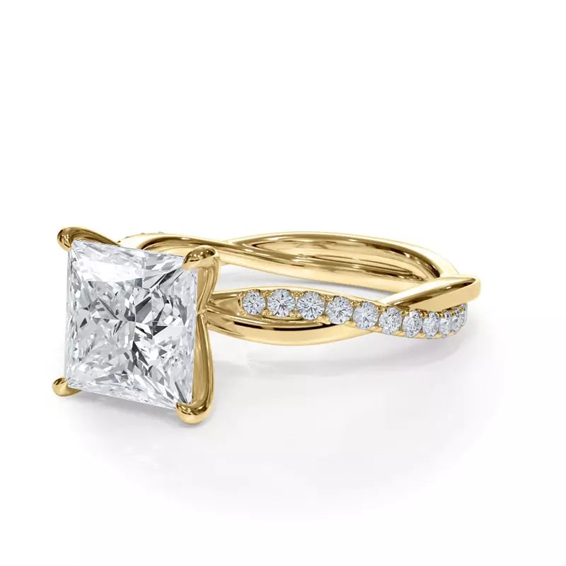 Pavé Twist Princess Engagement Ring