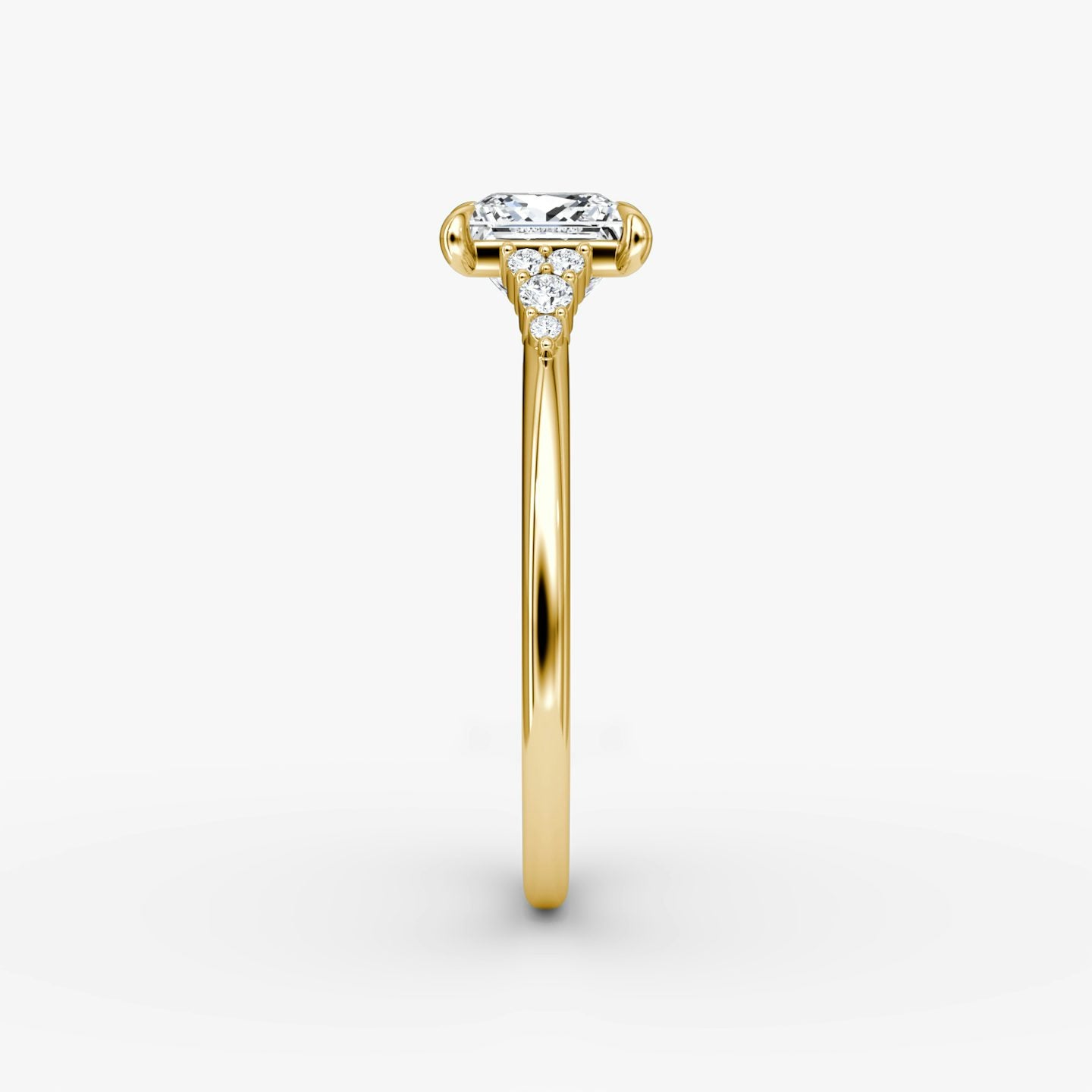 The Side Cluster Cathedral Princess Engagement Ring