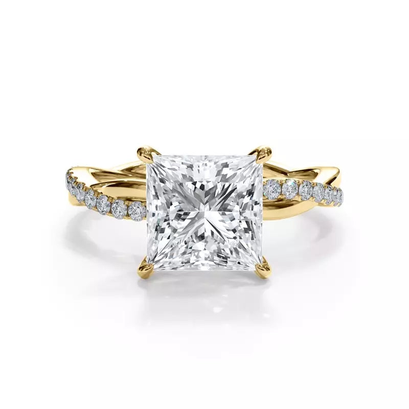Pavé Twist Princess Engagement Ring