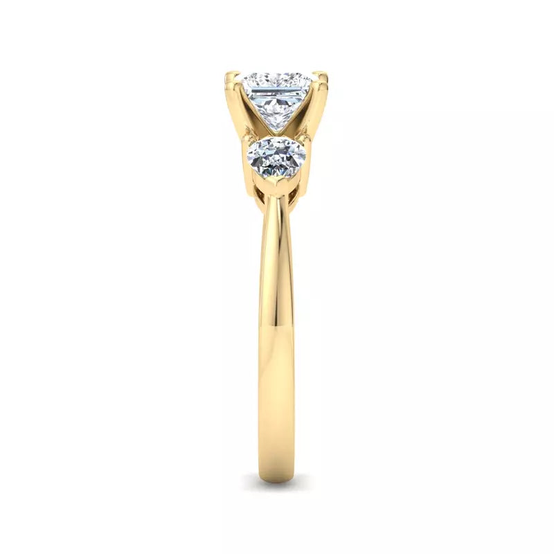 Three-Stone Lab Princess Engagement Ring