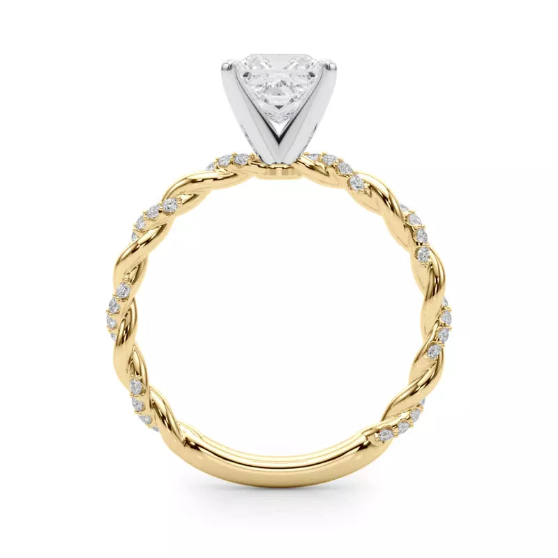 lab Diamond Princess Twist Engagement Ring