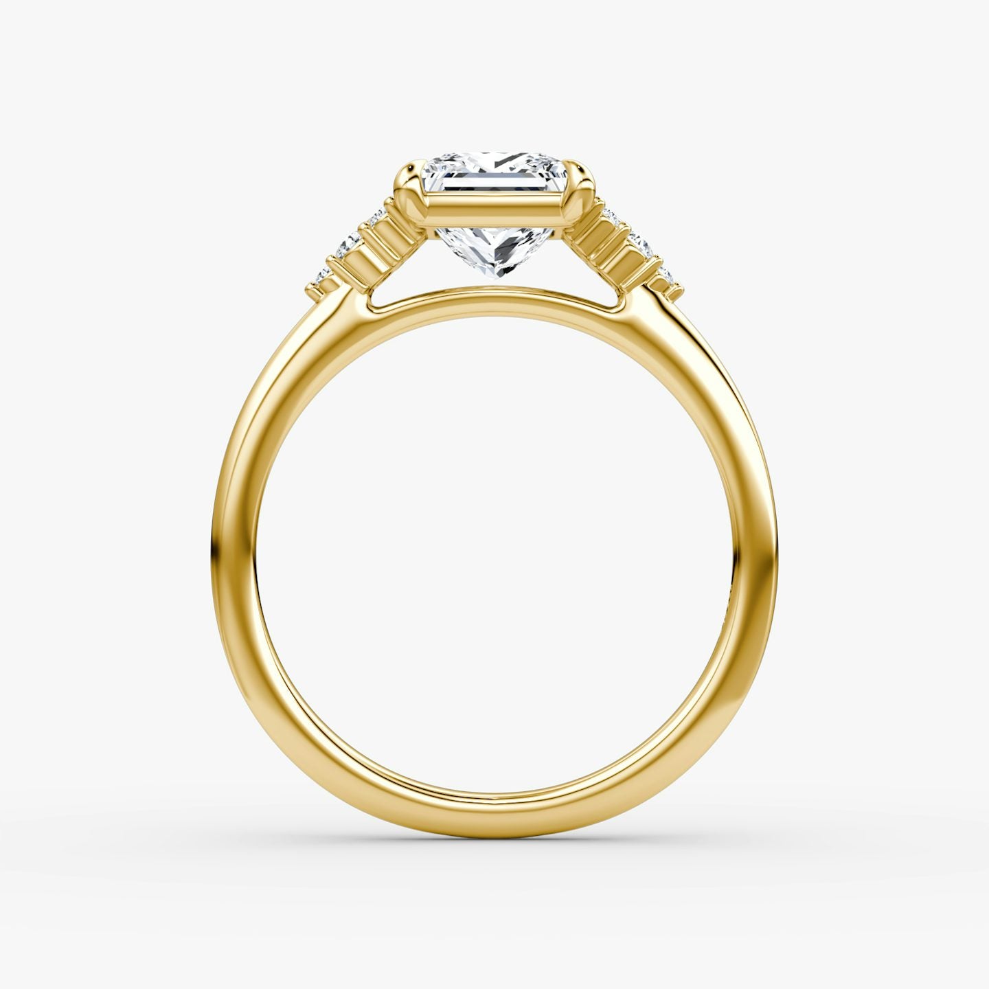 The Side Cluster Cathedral Princess Engagement Ring