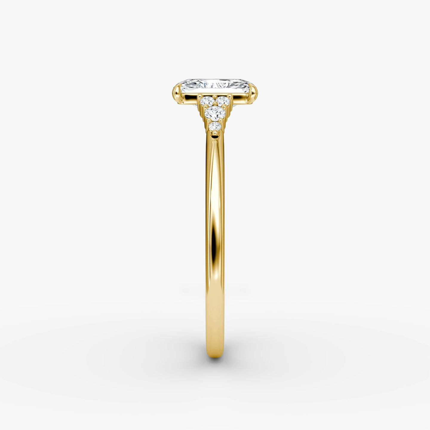 The Side Cluster Cathedral Radiant Engagement Ring