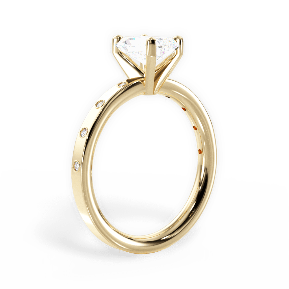 Radiant Cut Diamond Band Engagement Ring