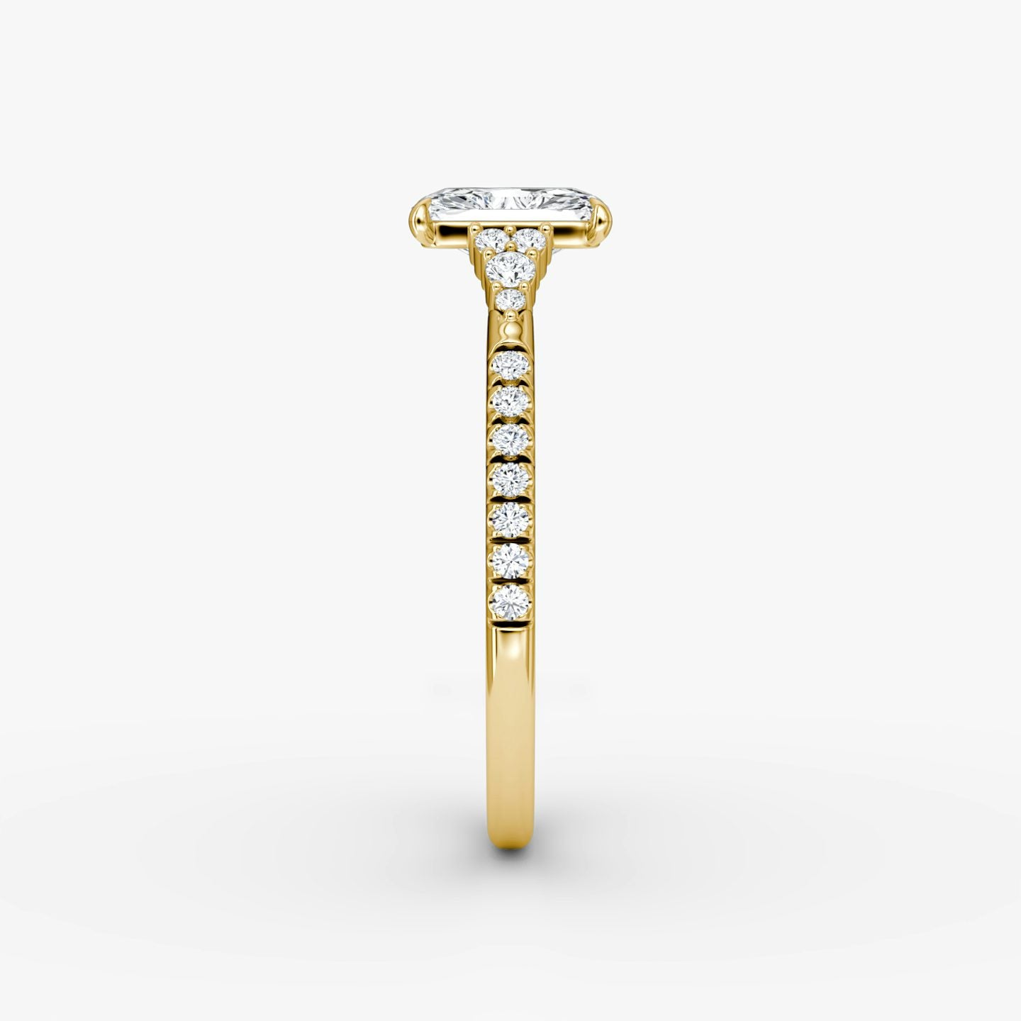 The Side Cluster Cathedral Radiant Engagement Ring