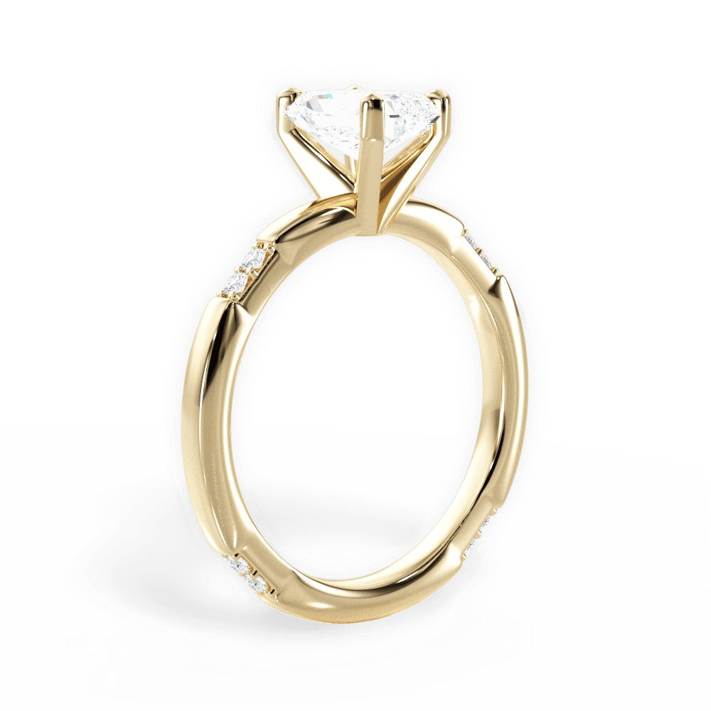 Radiant Cut Tapered Diamond Engagement Ring